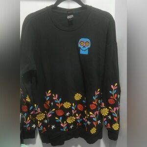Disney Pixar Coco Floral Embroidered Oversized Sweater